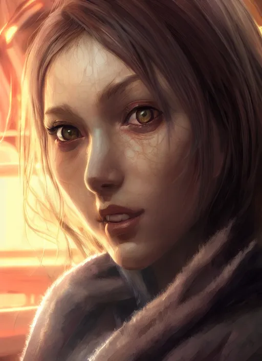 Image similar to detailed still of holo from spice and wolf in fallout, wolfgirl, detailed realistic face, digital art, by charlie bowater, by magali villeneuve, gorgeous lighting, unreal engine, movie composition