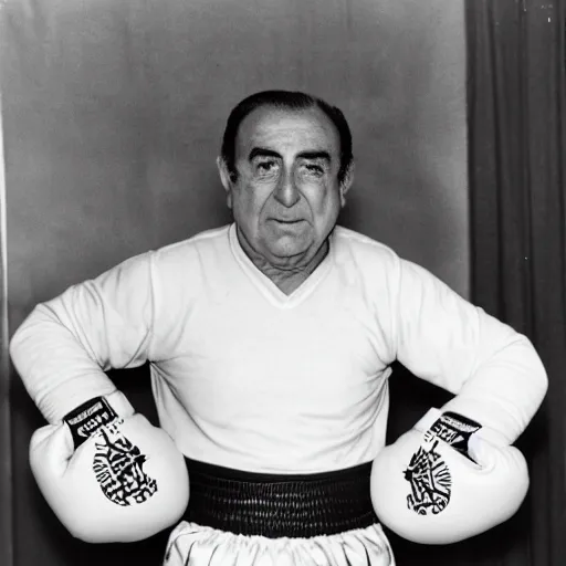 Image similar to chiquito de la calzada wearing a boxing costume