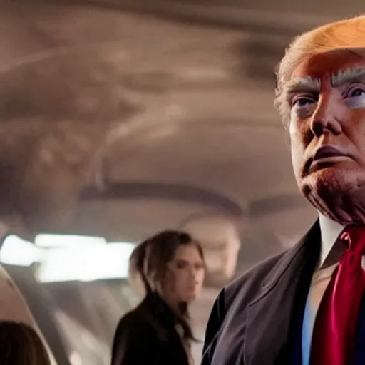 Prompt: A still of Donald Trump in Ready player one (2018)realistic,detailed,close up