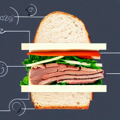 Image similar to medical diagram of a sandwich and a human body