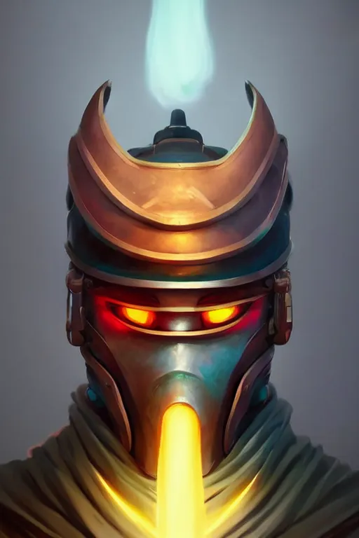 Image similar to epic mask helmet japanese samurai portrait stylized as fornite style game design fanart by concept artist gervasio canda, behance hd by jesper ejsing, by rhads, makoto shinkai and lois van baarle, ilya kuvshinov, rossdraws global illumination radiating a glowing aura global illumination ray tracing hdr render in unreal engine 5