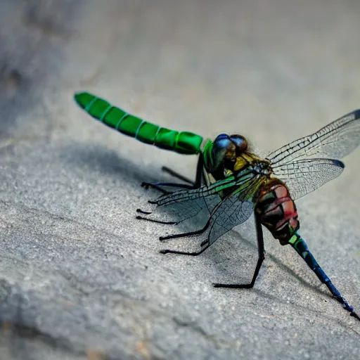 Image similar to photo of dragonfly on the head of a turtle, 5 0 mm, beautiful photo