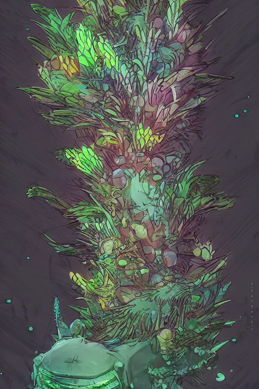 Image similar to 3 d render creature animal sushi cristal eye roots cactus fish wing elemental flush of force nature micro world fluo, that looks like it is from borderlands and by feng zhu and loish and laurie greasley, victo ngai, andreas rocha, john harris