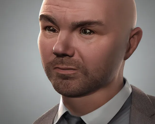 Image similar to karl pilkington, character art, by various concept artists, redshift render, hyperrealistic face, photorealistic render