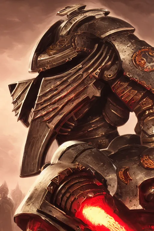 Image similar to armor portrait heros warhammer 4 0 k horus heresy fanart - the primarchs emperor by johannes helgeson animated with vfx concept artist & illustrator global illumination ray tracing hdr fanart arstation zbrush central hardmesh 8 k octane renderer comics stylized