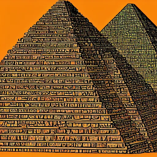 Image similar to Pyramids being constructed by multiple UFO, detailed digital art