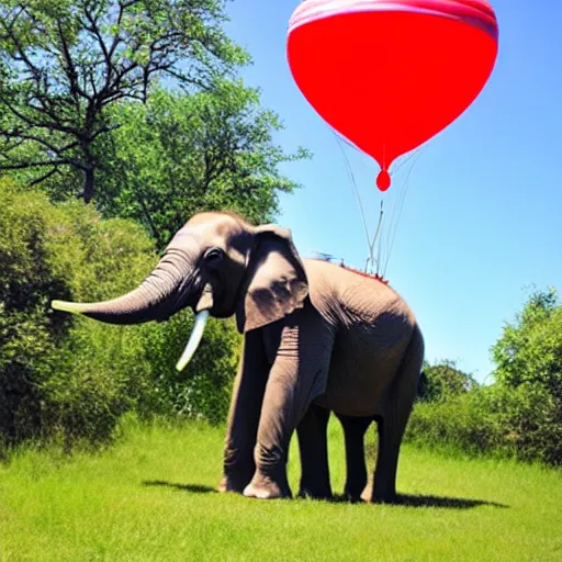 Image similar to an elephant on a balloon