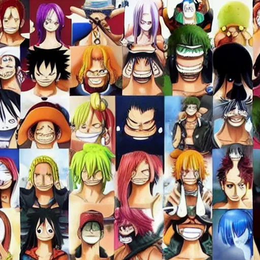 Image similar to one piece characters with human face in real life