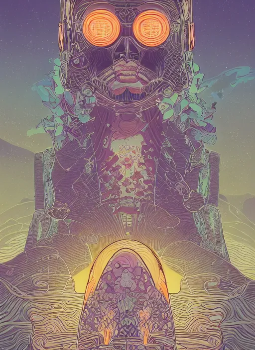 Image similar to a beautiful detailed line art illustration of marin kitagawa, centered, by dan mumford and moebius and beeple, trending on artstation, pastel color, dim dusk lighting, cinematic lighting, detailed lighting, volumetric lighting, realistic, f 8, 4 k hd wallpaper, poster, yellow and orange color scheme