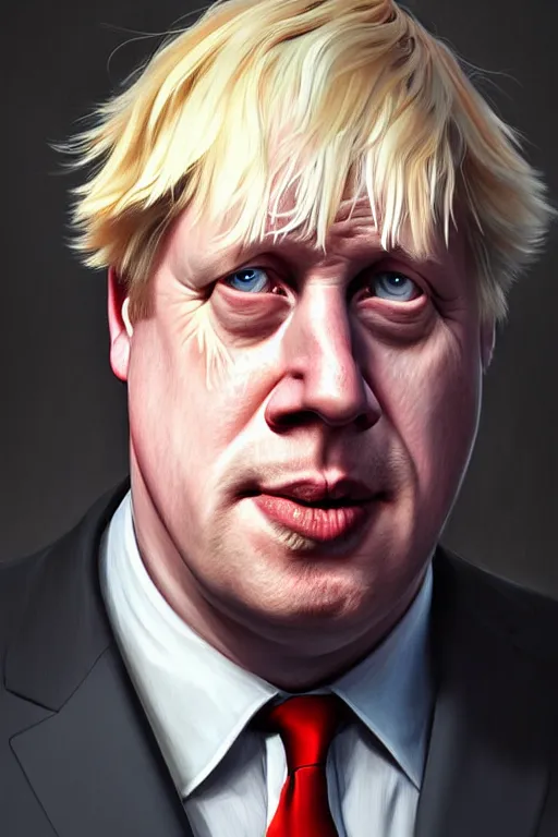 Image similar to Boris Johnson as a Family Guy character, realistic portrait, symmetrical, highly detailed, digital painting, artstation, concept art, smooth, sharp focus, illustration, cinematic lighting, art by artgerm and greg rutkowski and alphonse mucha