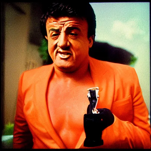 Prompt: hybrid! of orange! with face of stallone, funny award - winning photo, rolleiflex tlr
