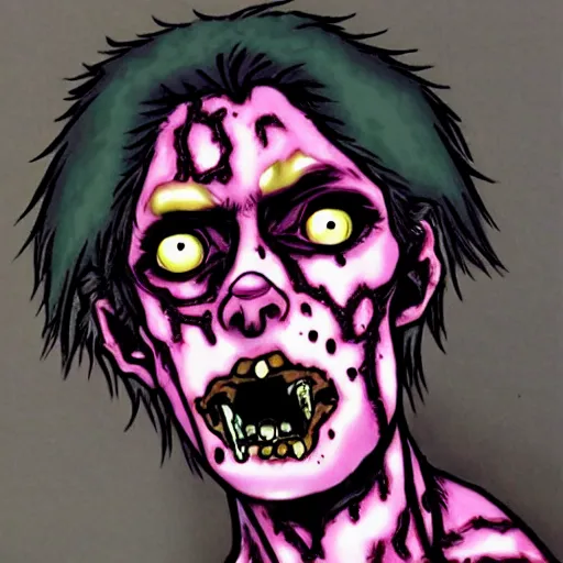 Prompt: a zombie by hirohiko araki