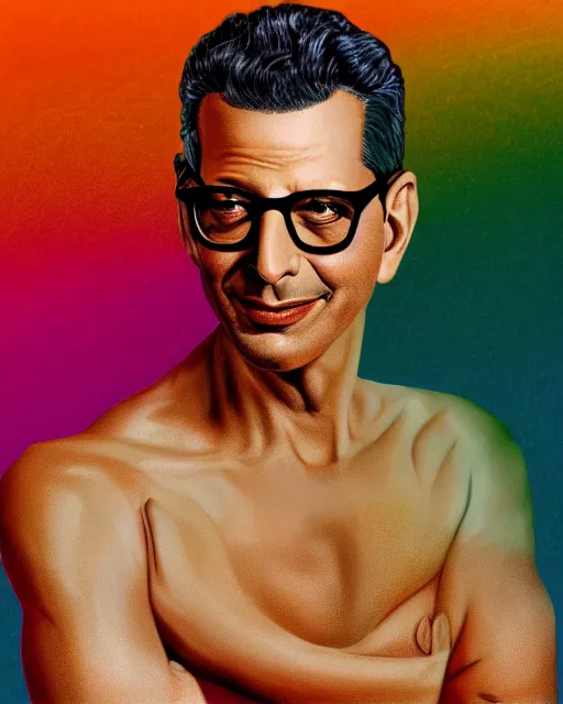 Prompt: jeff goldblum pin up art, 4 k