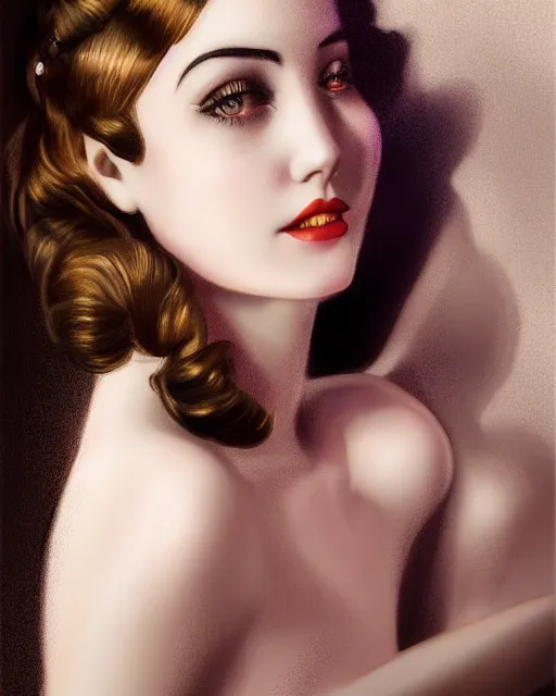 Image similar to artgerm and wlop close portrait digital realist painting of a 1 9 2 0 s beautiful woman at a party in a mansion, strong contrast, unreal engine, hyper realism, realistic shading, cinematic composition, realistic render, octane render, detailed textures, photorealistic, ultrawide shot, 3 5 mm film