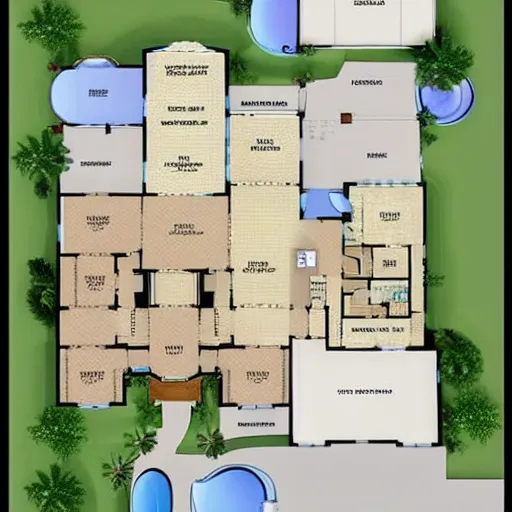 Prompt: floor plan of a villa