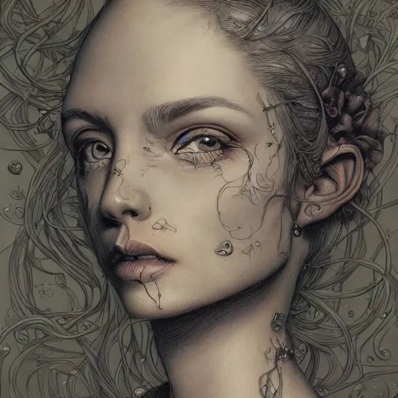 Image similar to a highly detailed portrait in the style of james jean and in the style of gerald brom.