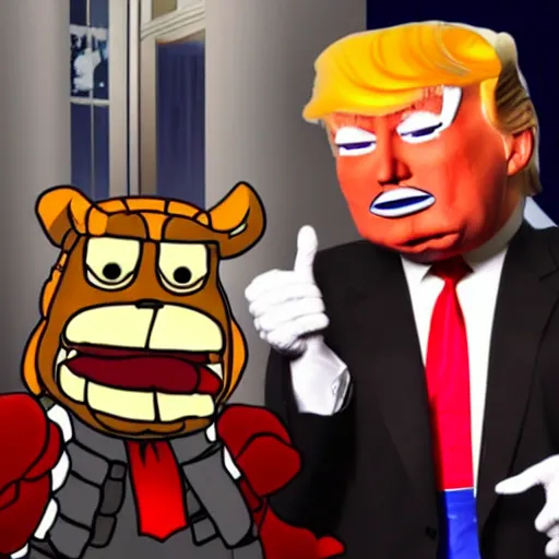 Image similar to donald trump flirting at five nights at freddys