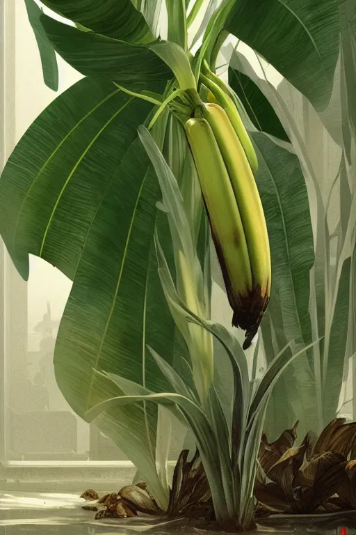 Prompt: ultra realistic illustration, banana plant drawing isolated and closeup, background is white, elegant, highly detailed, digital painting, concept art, smooth, sharp focus, illustration, art by greg rutkowski and alphonse mucha