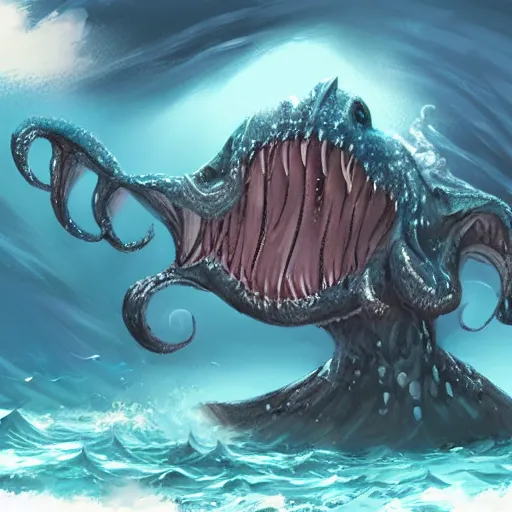 Image similar to Ocean Giant Creature Bloop, concept art