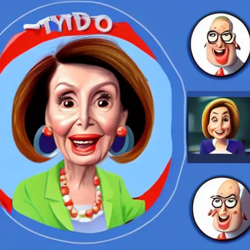 Prompt: nancy pelosi in the style of a pixar movie character