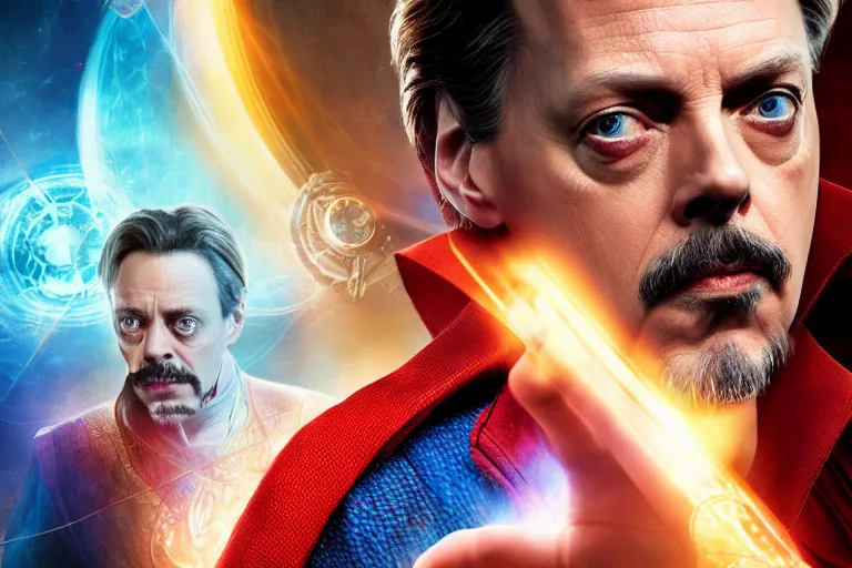 Prompt: Steve Buscemi as doctor strange, movie still, cinematic composition, 4k, imax enhanced,