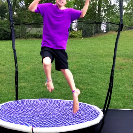 Image similar to yung skrrt on a trampoline