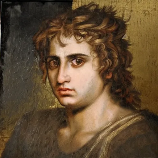 Prompt: A 17th century Baroque Painting of Alexander the Great, portrait of Alexander the Great, grainy, realistic, very realistic, hyperrealistic, highly detailed, very detailed, extremely detailed, very neat, very epic, very cool, detailed, trending on artstation