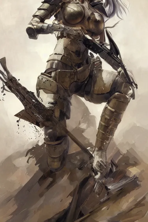 Image similar to a professionally painted full body portrait of an attractive young female clothed in military-style battle armor, olive skin, long dark hair, beautiful bone structure, symmetrical facial features, intricate, elegant, digital painting, concept art, smooth, sharp focus, illustration, finely detailed, from Metal Gear by Ruan Jia and Mandy Jurgens and Artgerm and William-Adolphe Bouguerea