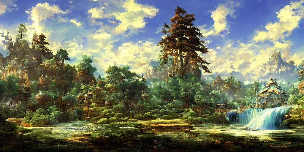 Image similar to Fantasy anime land by Ivan Shishkin