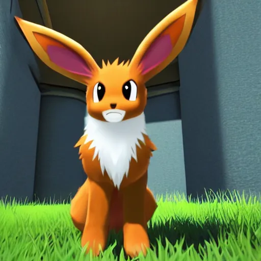 Image similar to eevee from pokemon in the game team fortress 2