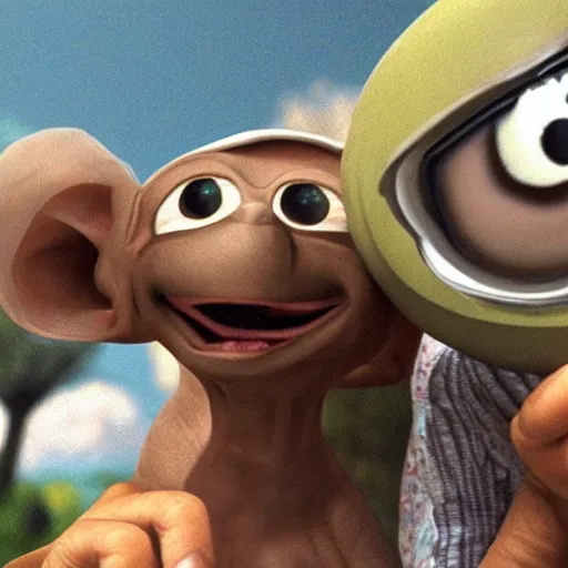 Image similar to a still from the movie e. t. crossover with the game super monkey ball