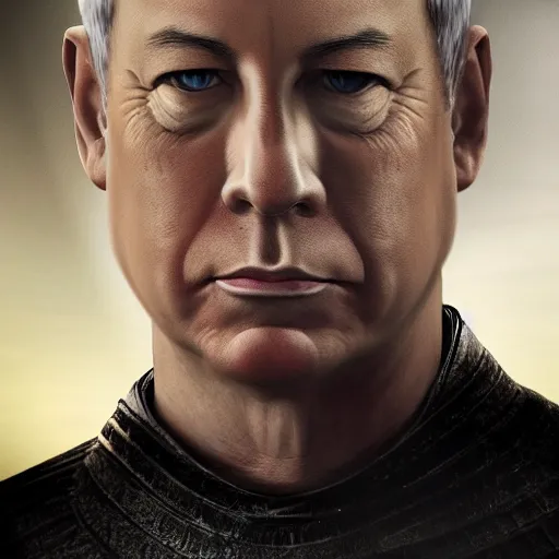 Prompt: binyamin netanyahu portrait film in the style of game of thrones digital art