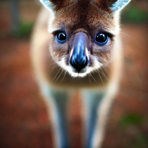 Image similar to a kangaroo - cat - hybrid, animal photography