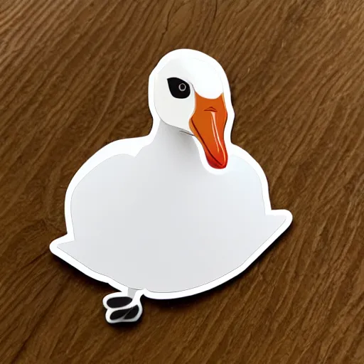 Image similar to cute goose sticker concept design