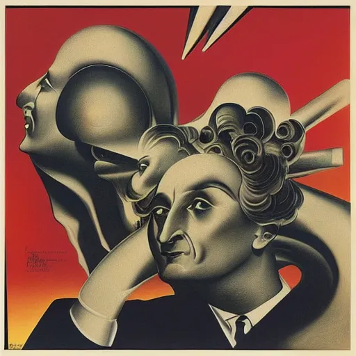 Image similar to pop - rock album cover, by stanislaw szukalski, marcel duchamp, salvador dali