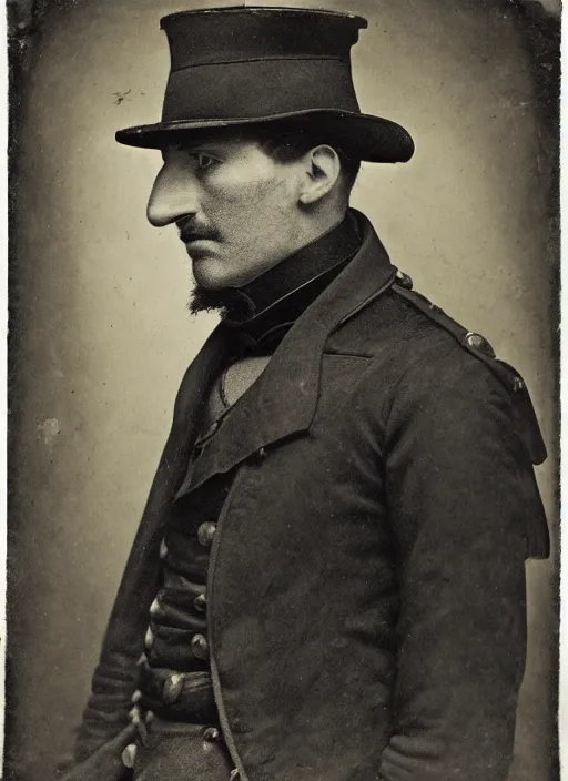 Prompt: portrait of a victorian man wearing a a military jacket, victorian, detailed face, highly detailed, cinematic lighting, photograph by elliott & fry