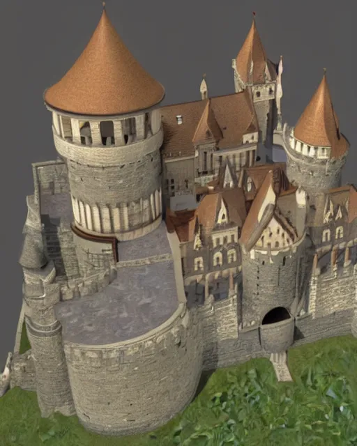 Prompt: give me a most beautiful castle 3 d render