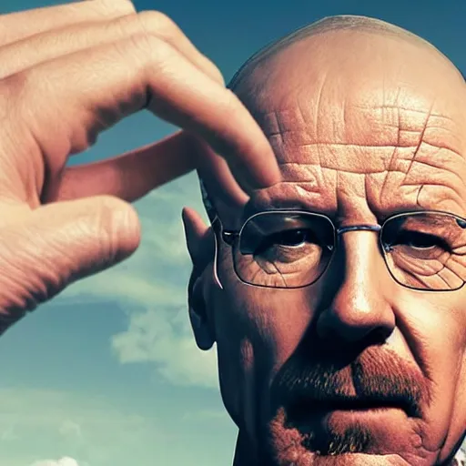 Prompt: a human face on the tip of a finger, breaking bad better call saul promotional imagery, mike ehrmantraut