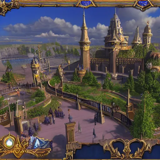 Image similar to Stormwind city, screenshot from violet evergarden