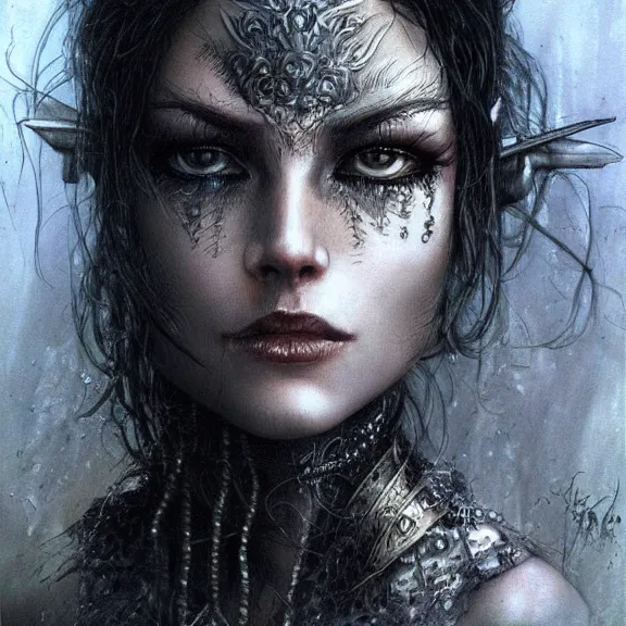 Prompt: a highly detailed portrait of jamie alexander in the style of luis royo.