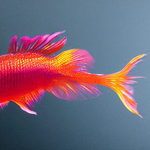 Image similar to a beautiful richly colored beta fish on a black background.