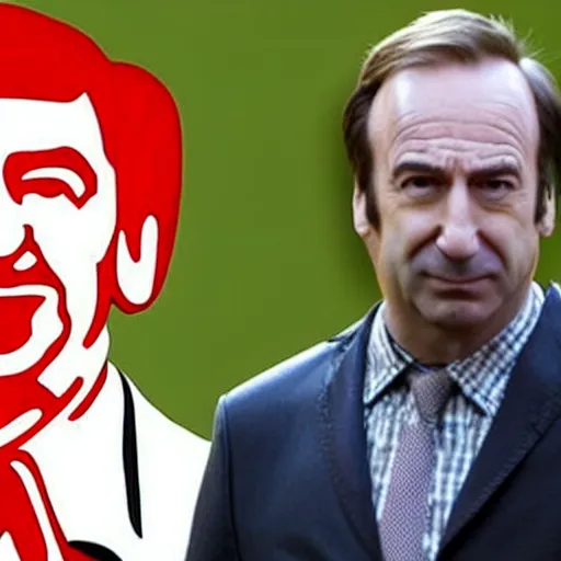 Image similar to saul goodman's face in the kfc logo