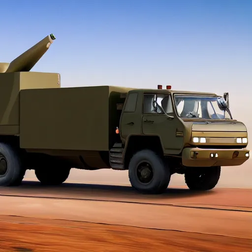 Image similar to high quality image of HIMARS in Cars Pixar Movie, digital art