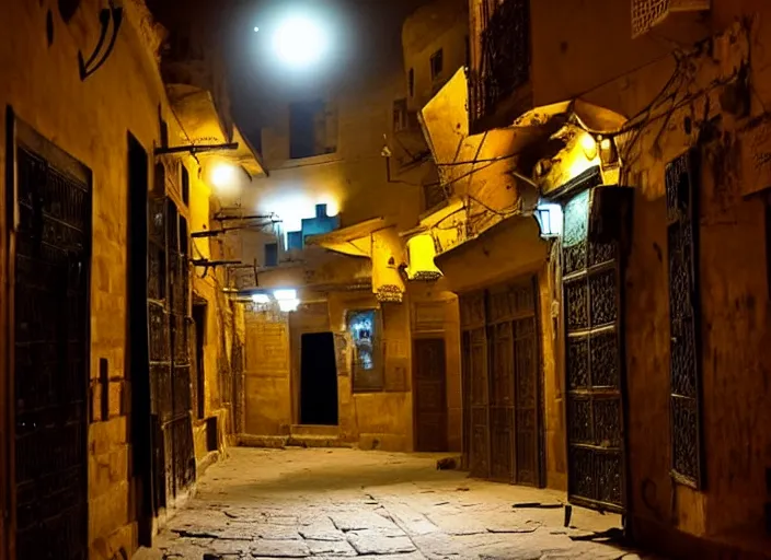 Image similar to cairo old streets, night life of 1 9 4 0, muizz street