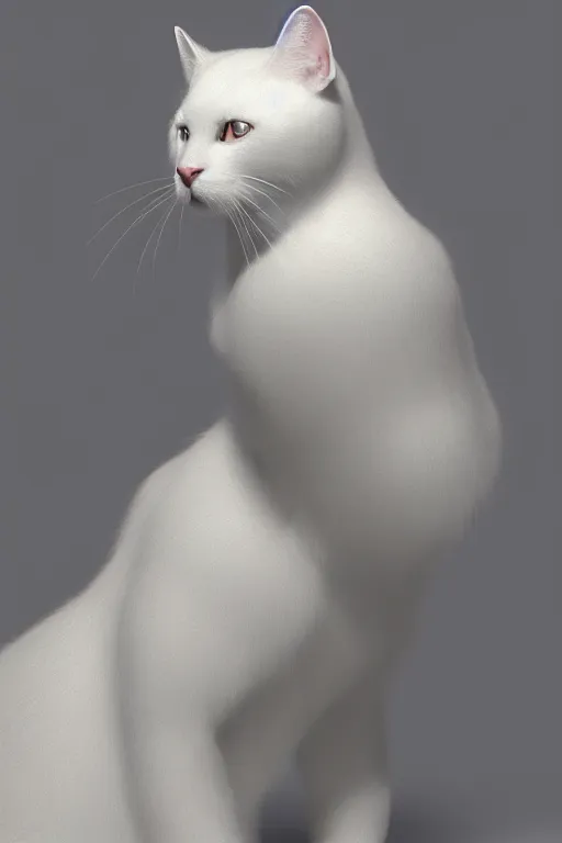 Image similar to a white cat wearing a formal overcoat, hyperrealistic, concept art, octane render, unreal engine 5, trending on DeviantArt, highly detailed, high quality, 8K, soft lighting, cute, natural lighting, realistic face, trending on Artstation, elegant clothes, profile picture, path traced, house background