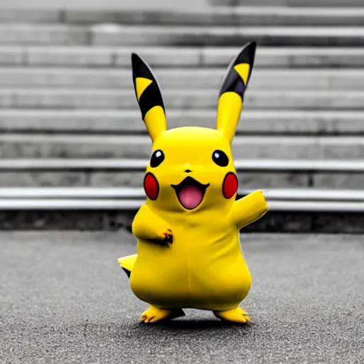 Prompt: pikachu wearing a hazmat suit