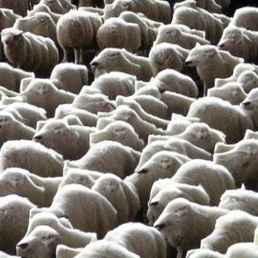 Prompt: An army of sheep soldiers