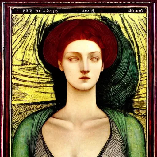 Image similar to a portrait of a female android by edward burne - jones