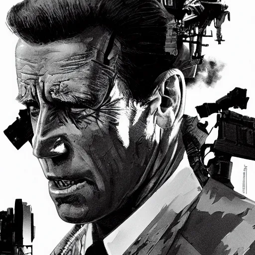 Image similar to joe biden as the terminator, dramatic lighting, cinematic, establishing shot, extremly high detail, photorealistic, cinematic lighting, artstation, style by James Gurney