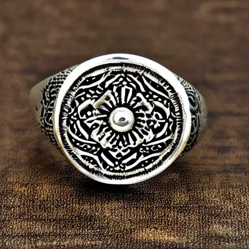 Image similar to a closeup hd photography of an intricate handcrafted finger ring